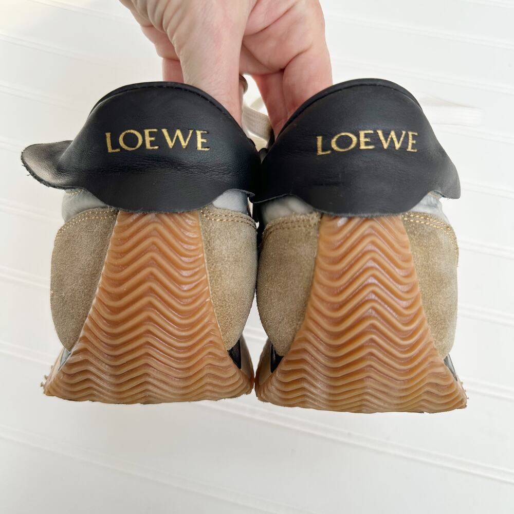 Loewe Flow Runner Sneakers Beige Tan Black Suede Nylon Women’s 36 US 6 Trainers - Picture 5 of 9